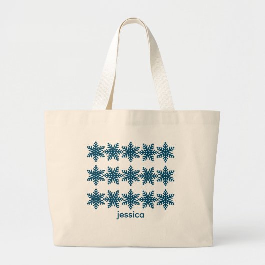 Moderne sneeuwvlokken Kerstmis Grote Tote Bag (Voorkant)