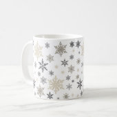 moderne  sneeuwvlokken koffiemok (Voorkant links)