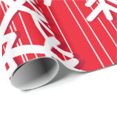 Moderne sneeuwvlokken met rode en witte kerst cadeaupapier (Rol Hoek)