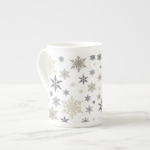 moderne  sneeuwvlokken porselein kop