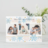 Moderne Sneeuwvlokken Prettige Feestdagen Kaart (Staand voorkant)