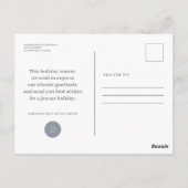 Moderne sneeuwvlokken sneeuw op blauwe feestelijke briefkaart (Achterkant)