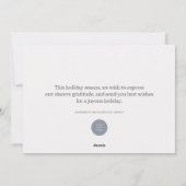 Moderne sneeuwvlokken sneeuw op blauwe feestelijke feestdagenkaart (Achterkant)