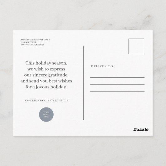 Moderne sneeuwvlokken sneeuw op de groeten van het briefkaart (Achterkant)