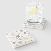 moderne sneeuwvlokken stenen onderzetter (Zijkant)