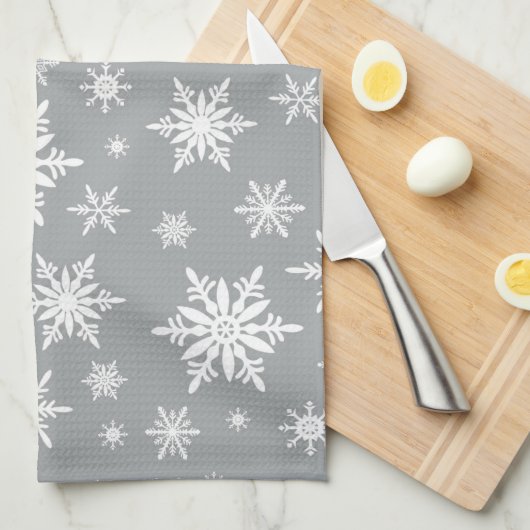 moderne  sneeuwvlokken theedoek (Quarter Fold)