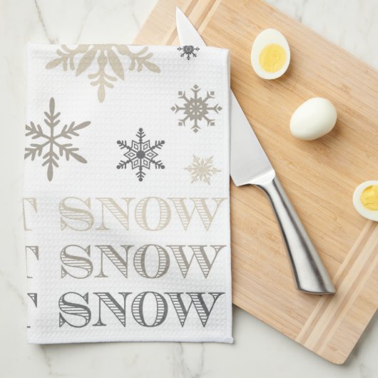 moderne  sneeuwvlokken theedoek (Quarter Fold)