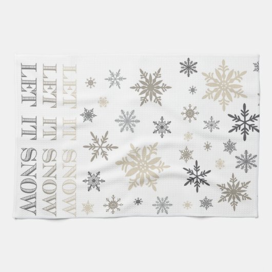moderne sneeuwvlokken theedoek (Horizontaal)