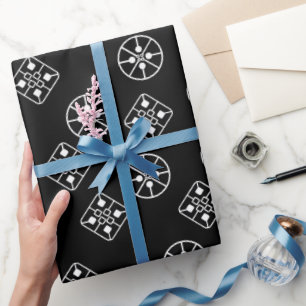 Moderne sneeuwvlokken uit het midden van de eeuw cadeaupapier