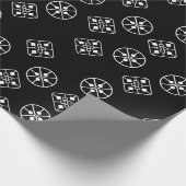 Moderne sneeuwvlokken uit het midden van de eeuw cadeaupapier (Hoek)