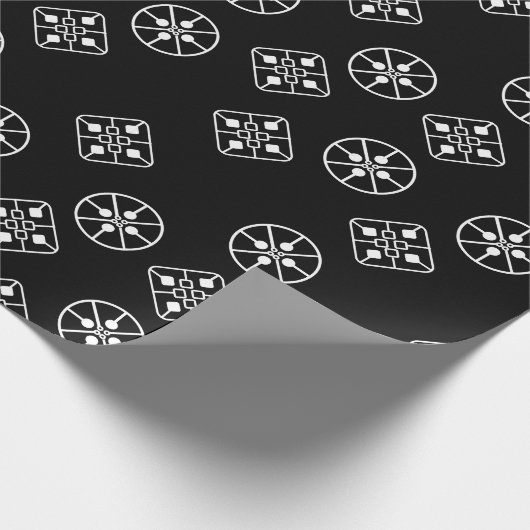 Moderne sneeuwvlokken uit het midden van de eeuw cadeaupapier (Hoek)