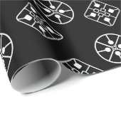 Moderne sneeuwvlokken uit het midden van de eeuw cadeaupapier (Rol Hoek)