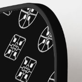 Moderne sneeuwvlokken uit het midden van de eeuw pickleball paddle (Links Detail)