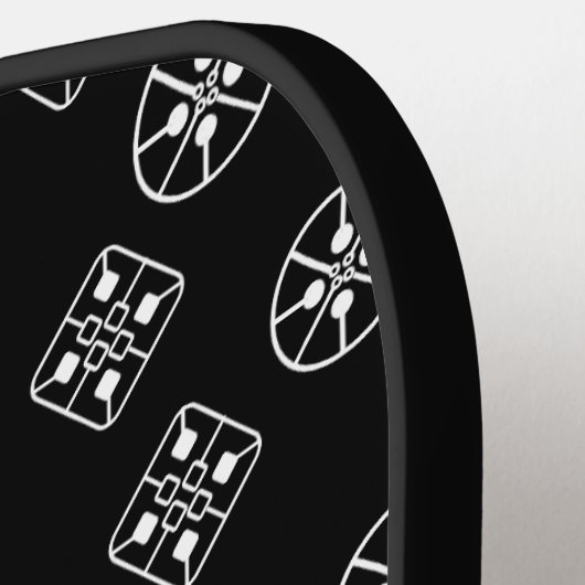 Moderne sneeuwvlokken uit het midden van de eeuw pickleball paddle (Links Detail)