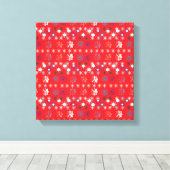 Moderne sneeuwvlokken van de Rode Kerstfeestdag Canvas Afdruk (Insitu (Houten vloer))