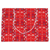 Moderne sneeuwvlokken van de Rode Kerstfeestdag Groot Cadeauzakje (Voorkant)