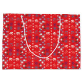 Moderne sneeuwvlokken van de Rode Kerstfeestdag Groot Cadeauzakje (Achterkant)