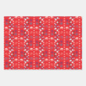 Moderne sneeuwvlokken van de Rode Kerstfeestdag Inpakpapier Vel (Voorkant 3)