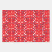 Moderne sneeuwvlokken van de Rode Kerstfeestdag Inpakpapier Vel (Voorkant 2)