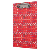 Moderne sneeuwvlokken van de Rode Kerstfeestdag Klembord (Links)