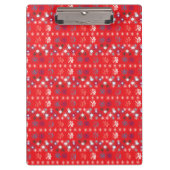 Moderne sneeuwvlokken van de Rode Kerstfeestdag Klembord (Voorkant)