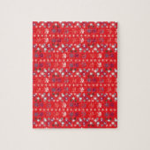 Moderne sneeuwvlokken van de Rode Kerstfeestdag Legpuzzel (Verticaal)