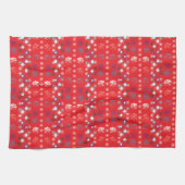 Moderne sneeuwvlokken van de Rode Kerstfeestdag Theedoek (Horizontaal)