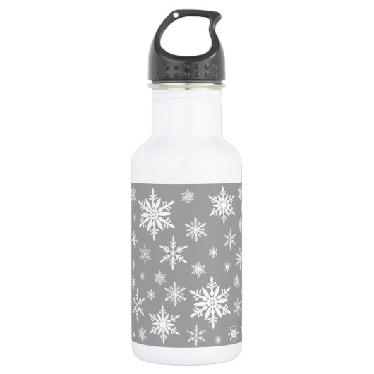 moderne sneeuwvlokken waterfles (Voorkant)