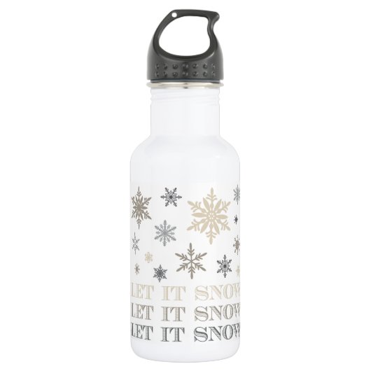 moderne sneeuwvlokken waterfles (Voorkant)