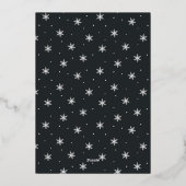 Moderne Sneeuwvlokkenrand Kerstfoto Folie Feestdagenkaart (Achterkant)