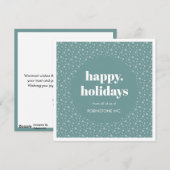 Moderne Sneeuwvlokpatroon Bedrijfskaart Stofblauw Feestdagenkaart (Voorkant / Achterkant)