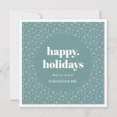 Moderne Sneeuwvlokpatroon Bedrijfskaart Stofblauw Feestdagenkaart (Voorkant)
