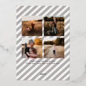 Moderne Sneeuwvlokrand Kerst Foto Folie Feestdagenkaart (Achterkant)