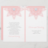 Moderne sneeuwvlokroze witte gevouwen bruiloft (Voorkant / Achterkant)