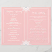 Moderne sneeuwvlokroze witte gevouwen bruiloft (Achterkant)