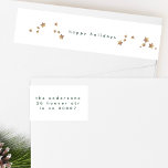 Moderne Sneeuwwitfeestdag<br><div class="desc">Moderne Sneeuw White Kerstmis Happy Holiday omwikkellabel</div>