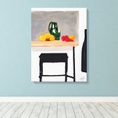 Moderne, snelle tabel en gereedschap met stilstaan canvas afdruk (Insitu (Houten vloer))