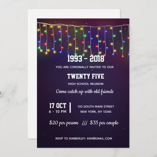 Moderne snoerlampjes kaart (Voorkant / Achterkant)