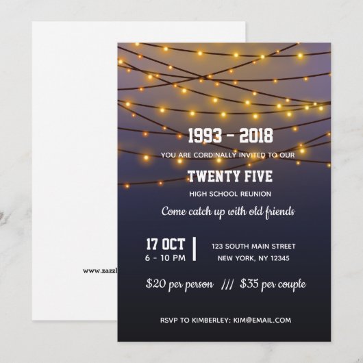 Moderne snoerlampjes kaart (Voorkant / Achterkant)