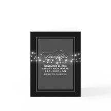 Moderne snoerlicht slanke trouwkaarten voor bedank