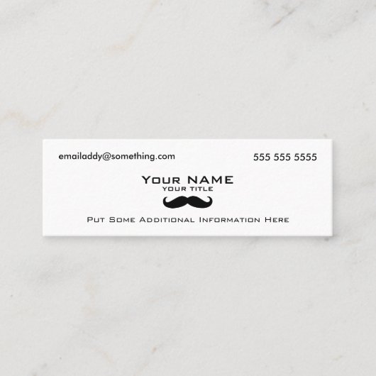 Moderne snor mini visitekaartje (Voorkant)