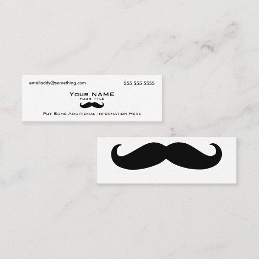 Moderne snor mini visitekaartje (Voorkant / Achterkant)