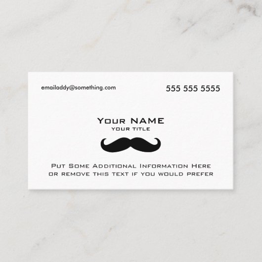 Moderne snor visitekaartje (Voorkant)