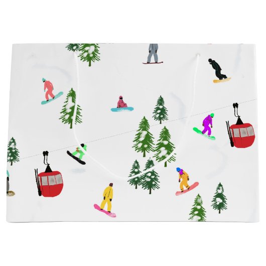Moderne snowboarder groot cadeauzakje (Voorkant)