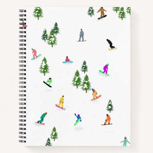 Moderne Snowboarders Snowboarding Illustratie Notitieboek (Voorkant)