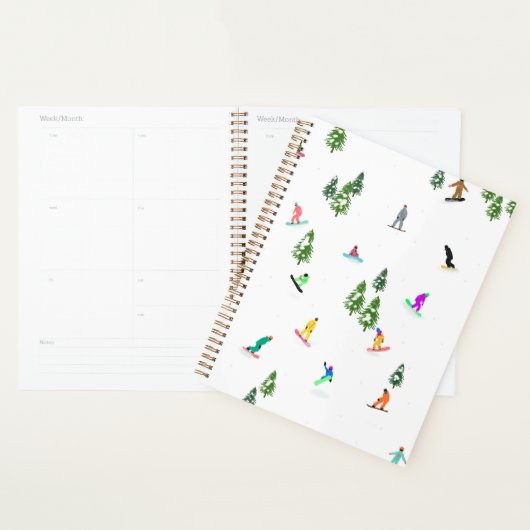 Moderne Snowboarders Snowboarding Illustratie Planner (Display)