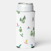 Moderne Snowboarders Snowboarding Illustratie Seltzer Blikjeskoeler (Seltzer Achterkant)