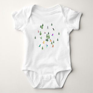 Moderne Snowboarding Snowboarders Illustrator Romper