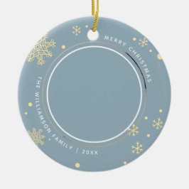 Moderne Snowflake 2 foto's Keramisch Ornament