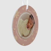 Moderne Snowflake 2 foto's Ornament (voorkant)